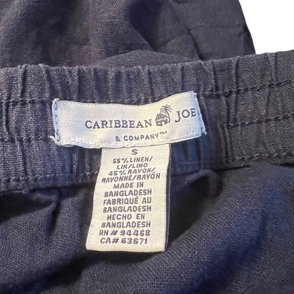 NWT! Caribbean Joe navy linen blend culottes - Picture 3 of 7